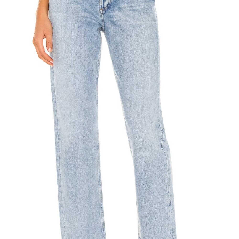 Agolde Light Wash Straight Leg Jeans - Picture 2 of 7